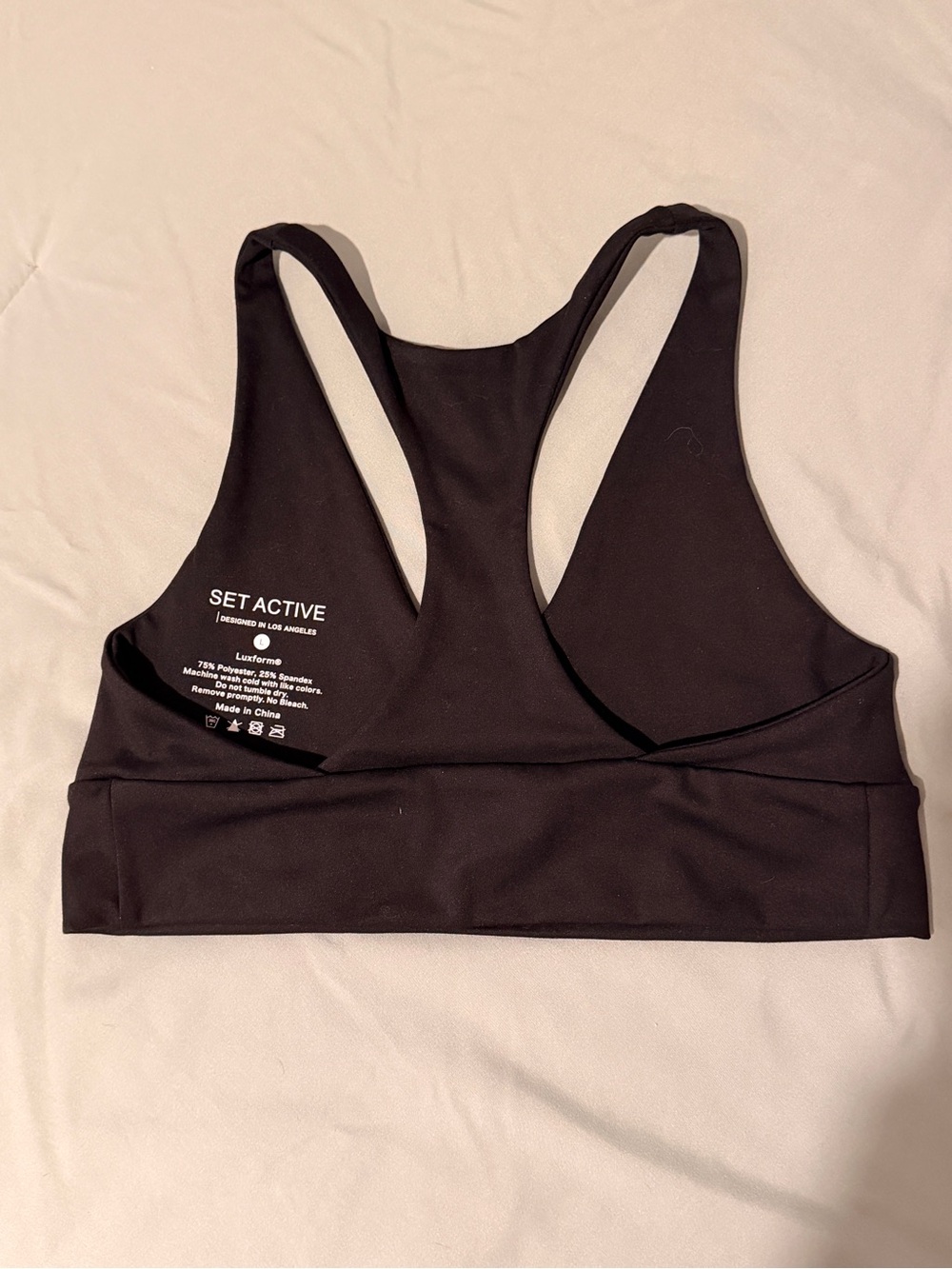 SET Active Luxform Black Racerback Sports Bra Size L - Picture 3 of 4
